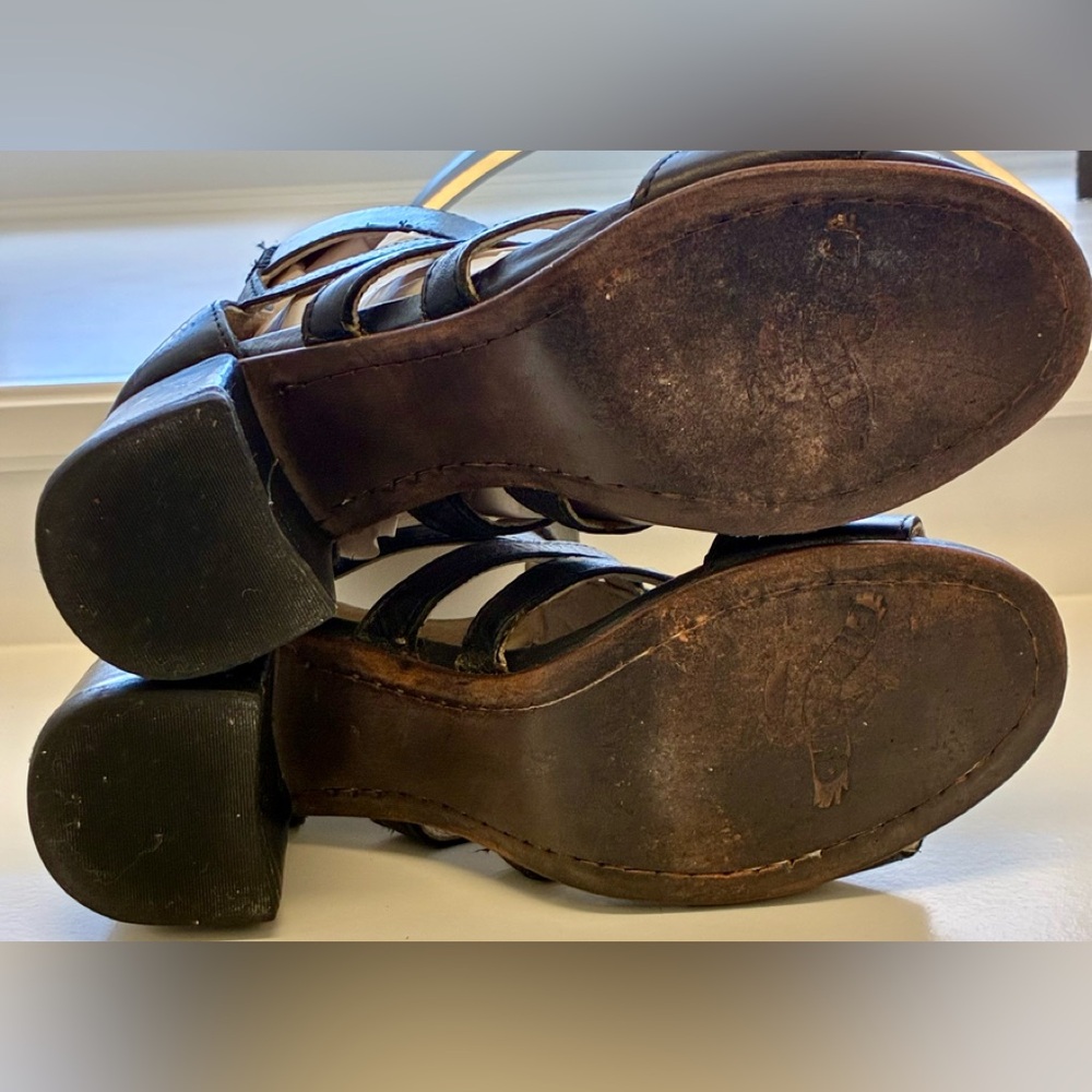 Freebird Raven Black Leather Sandals Heels 7 - Picture 7 of 8